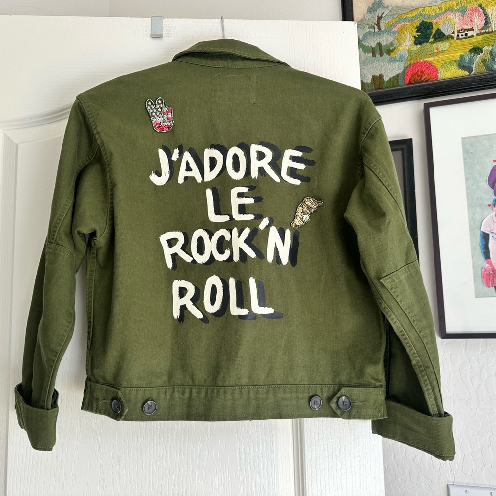 Forever 21 Rock n Roll Embroidered Jacket. Size: Medium. Excellent condition - Picture 2 of 12
